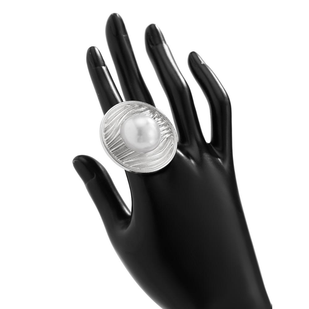 Exaggerated Alloy Ring—Customized French Sweet & Cool Lines Open Ring, Elegant & Versatile for Women, Daily & Party Fashion Accessory