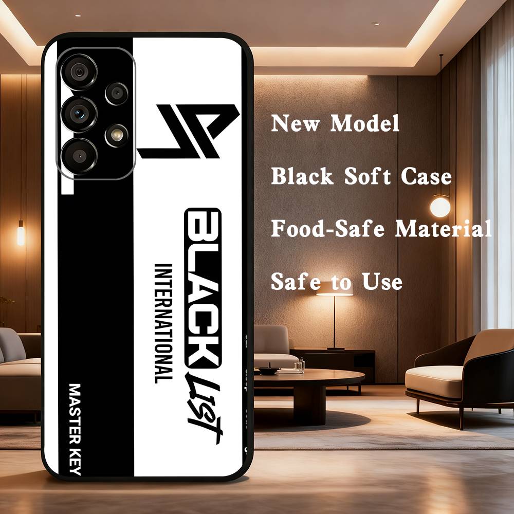 B-Blacklist   Phone Case Soft Black Protective Case for Samsung Galaxy A32, A10, A71, A11, A12, A13, A31, Note 10, 9, 8, Etc.