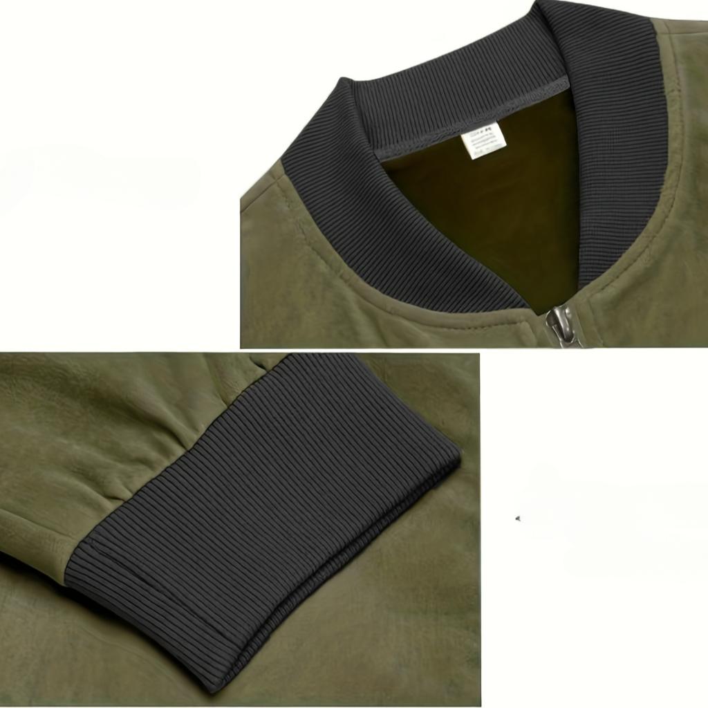 Höstpilotjacka, Herr Casual Mocka Fleece Dragkedja Ståkrage Topp