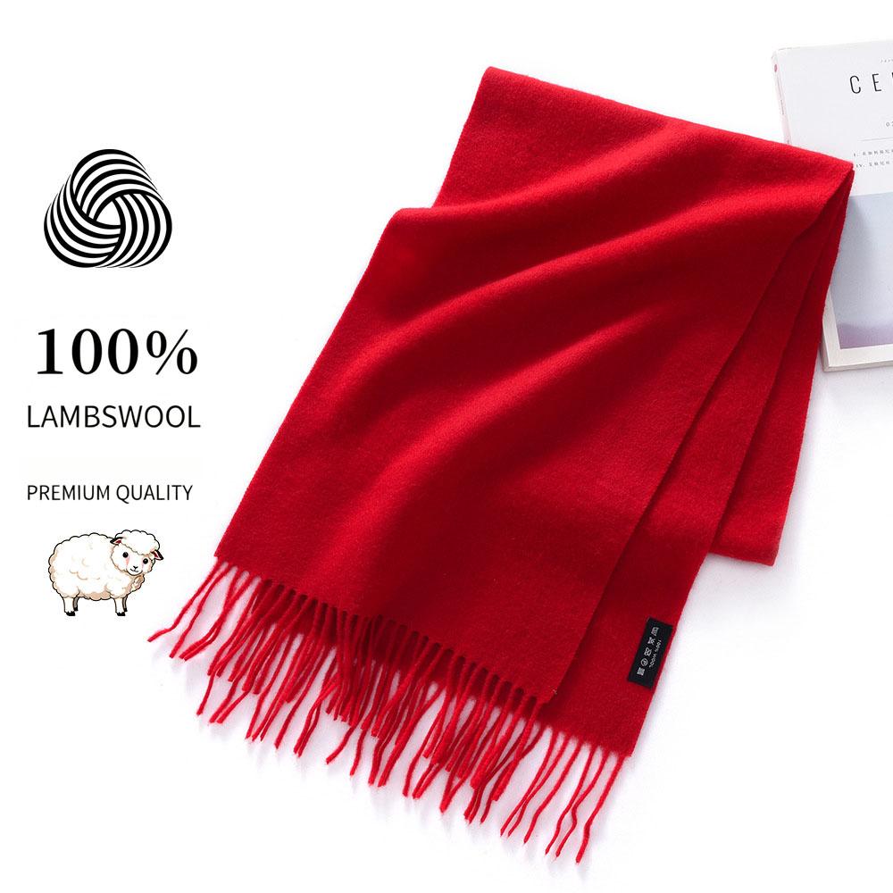 Sciarpa 32x180cm 100% Lana Merino, Coperta Invernale Spessa con Nappe, Sciarpa da Collo Calda e Accogliente, Accessorio Autunno Inverno da Donna
