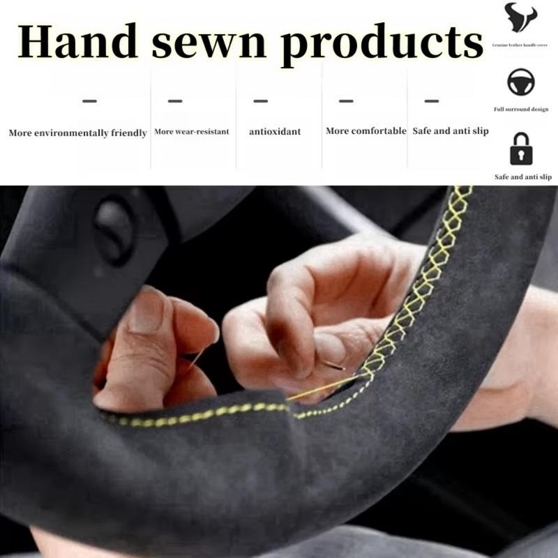 Car Steering Wheel Cover For BMW F87 M2 F80 M3 F82 M4 M5 F12 F13 M6 F85 X5 M F86 F33 X6 M F30 M Sport Suede DIY Steering Wrap