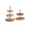 Simple Double-layer Dried Fruit Tray Living Room Fruit Storage Tray Three-layer Candy Dim Sum Tray Multi-layer Wood Tray