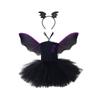 3Pcs Bat Wing Tutus Dress Headband Set Halloween Vampires Cosplay Costume Set for Kids Girls Bat Costumes Accessories