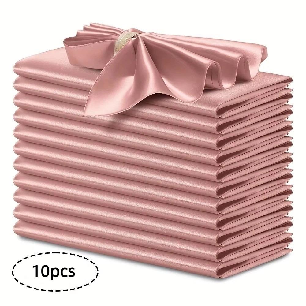 10pcs 30x30cm Dinner Napkins Smooth Table Napkins New Silky Satin Napkin  Birthday Party Decor