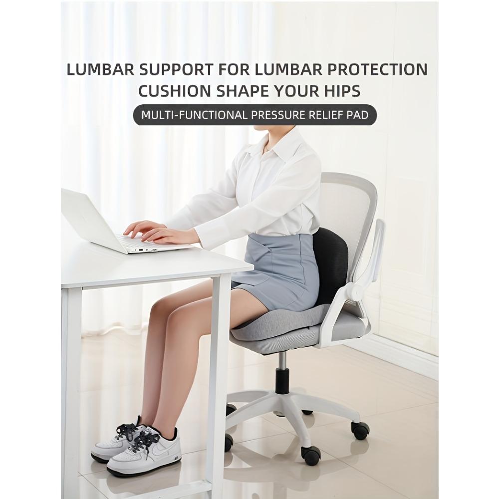Ergonomic Seat Cushion with Backrest,Suitable for Long Sitting,Car Driving & Desk Work,Washable Office Chair Pad with Posture