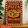 Affiche Métal Vintage Signe Pizza, Décor Mural pour Cuisine Bar