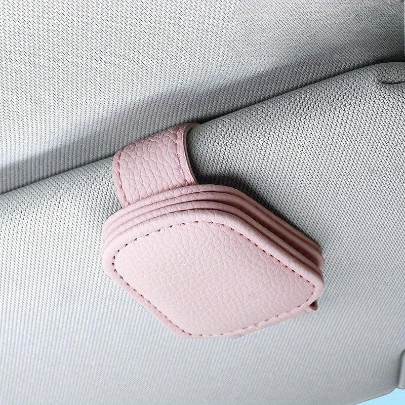1pc Car Sunshade Fashion Glasses Frame Clip-PU Leather,Secure Magnetic Closure,Scratch Free Design,Easy One Hand Operation