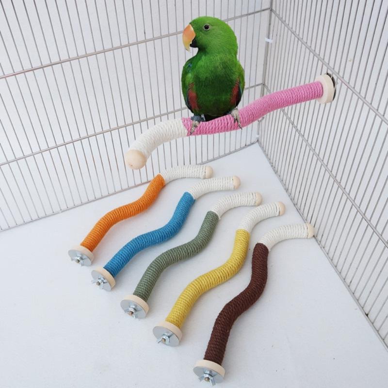 2er-Pack Papageien Sitzstangen Krallen Schleifen Flexibler Haustier Vogel Sitzstock für Nymphensittiche, Kakadus, Loris, Aras