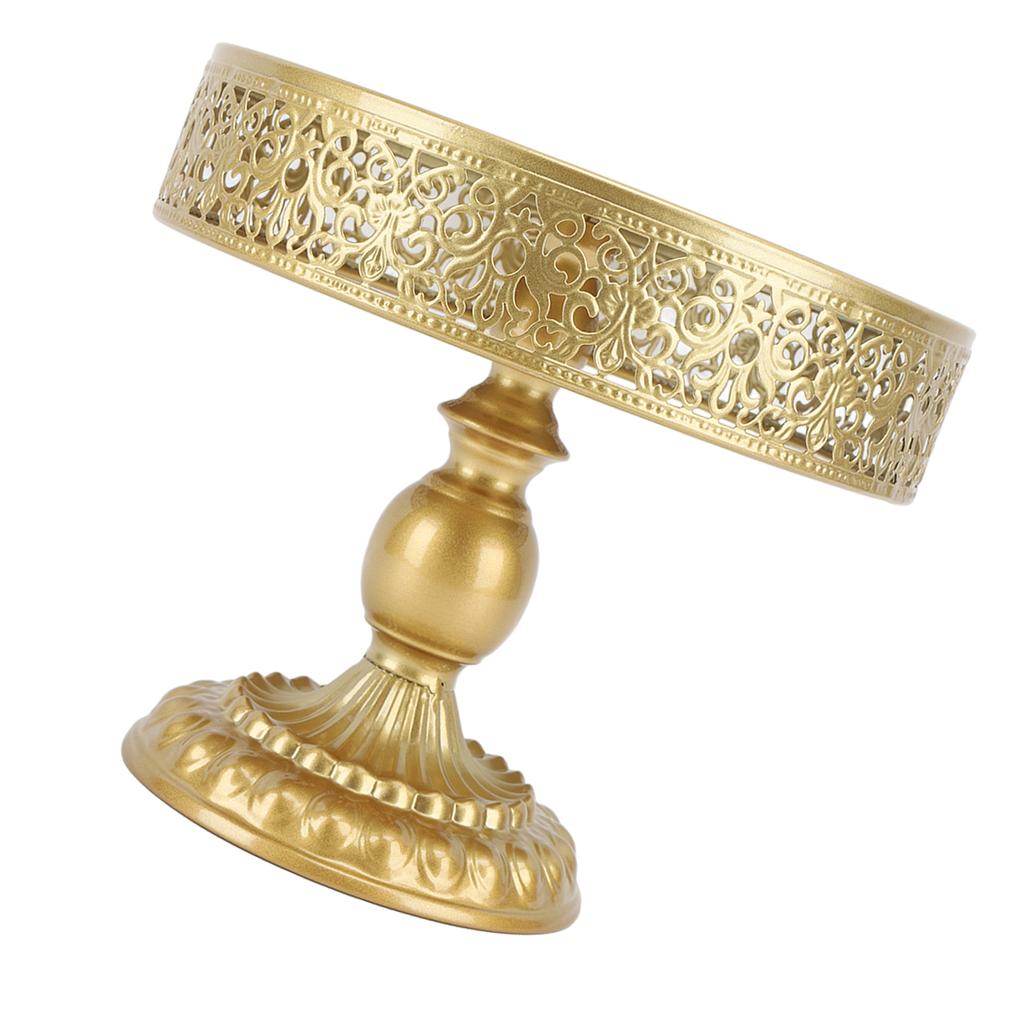 Dessert Stand Golden Cake Holder Lace Design Easy Assembly Round Treat Display for Party M