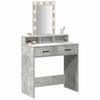 Makeup Table with Drawers Gray 79 x 41 x 140 cm Engineered Wood