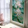 Blumen Fenster Sichtschutzfolie Tag Nacht Sichtschutz Statisch Haftend Abnehmbar Dekorativ Wasserdicht Sichtschutzfolie für Badezimmer Schlafzimmer