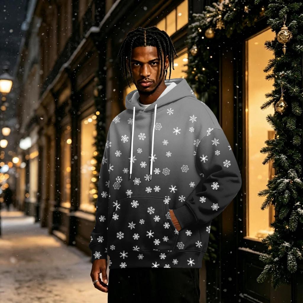 Men's Christmas Hoodie with Long Sleeve Pullover Sweatshirt
