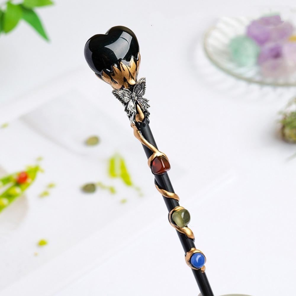 DIY Handmade Fairy Stick Halloween Prop Magic Scepter Creative Crystal Magic Wand Holiday Gift