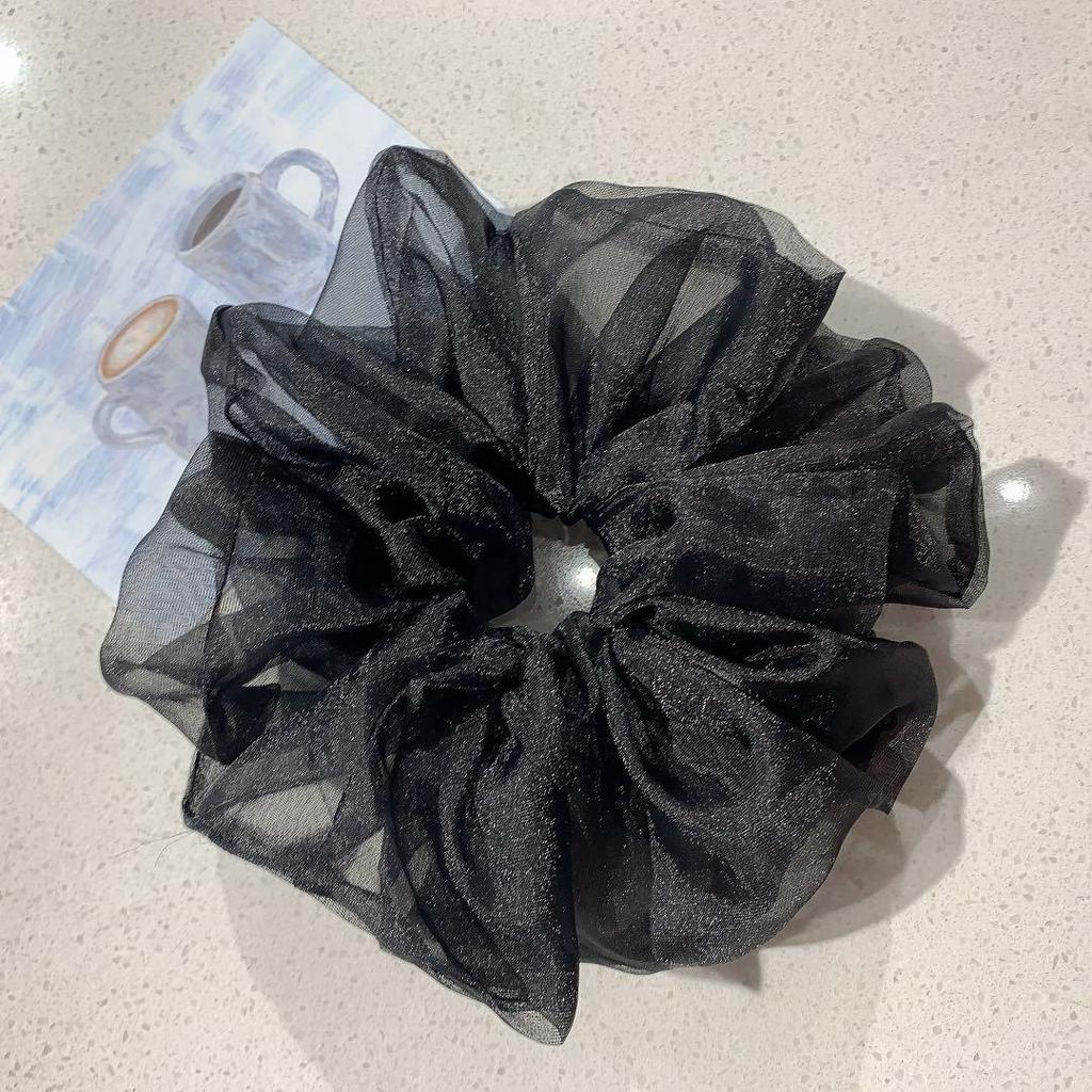 Super Bright Organza Large Intestine Ring Hair Band Girl Head Band Fashion Wide Edge Hair Accessories