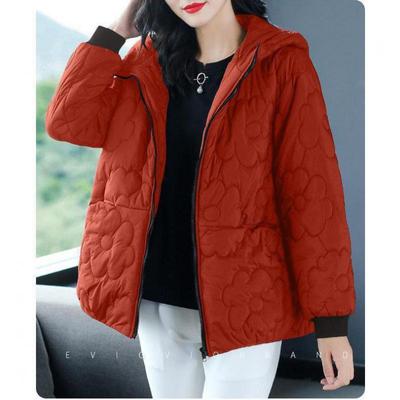 Žieminiai madingi medvilnine paminkštinta striukė ir paltas pastorinti šilti juodi moteriški drabužiai su gobtuvu