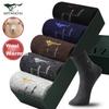 Men's Wool Blend Mid-Calf Comfortable Sports Leisure Wool Socks Mixed Color 5 Pairs