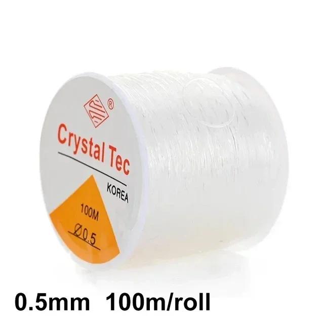 100/500M Transparent Elastic Rope Crystal Line Rubber Cord Thread For DIY Beading Bracelet Jewelry DIY Apparel Sewing Supplies