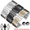 Gebogenes Ende Edelstahl-Uhrenarmband für Casio Tissot seiko Uhrenarmbänder 12 13 14 15 16 17 18 19 20 21 22mm Metallarmband