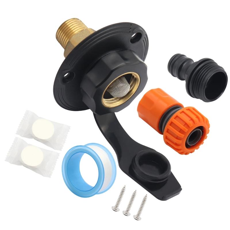 Leak Resistant RVs Water Connection Kit Lead Free Brass Components And Universal ABS Housing Water Fill Hatches Inlet