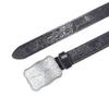 Western Denim Belt Engraved Large Plate Buckle Retro Silver Green Men'S Punk Pu Leather Fried Street Belt