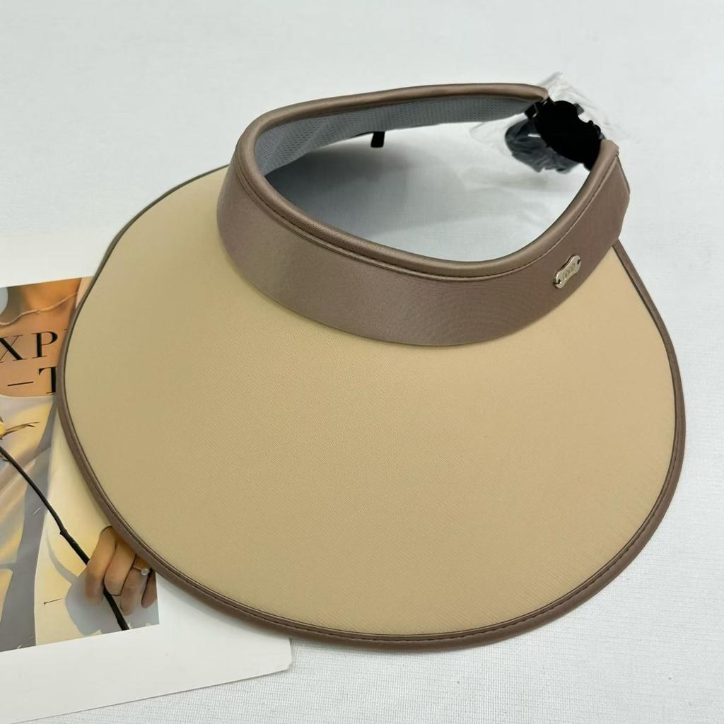 New oversized brim double-sided ice silk empty top Internet celebrity foldable storage sunscreen fashion hat sun hat shows small face