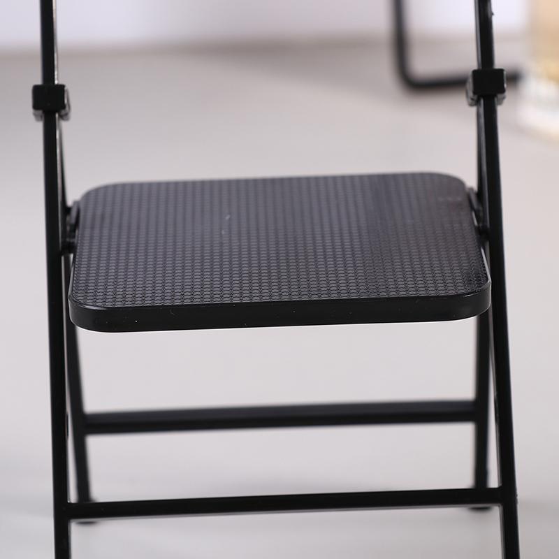 Black Painted Metal Folding Chair 1:6 Scale Dolls House Miniature Accessories