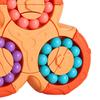 Rotating Bean Toy 6 Sided Rotating Bean Speed Toy Funny Stress Reduction Fingertip Puzzle Games for All Ages Orange