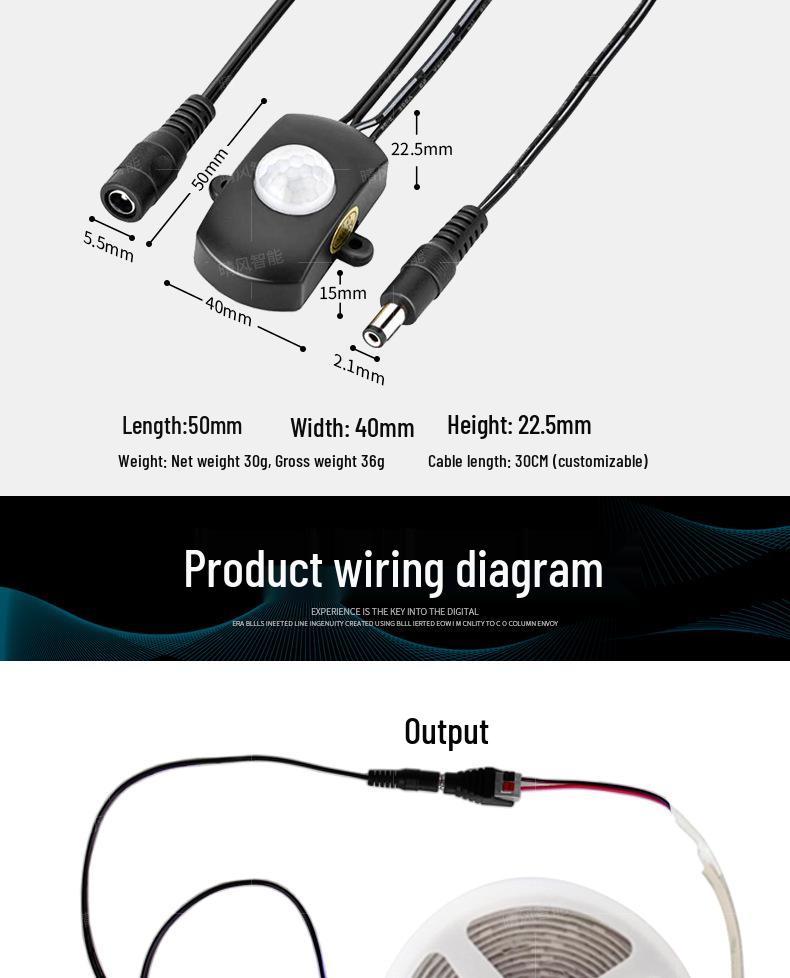 Infrared Sensor LED Light for Wardrobe (5-24V)