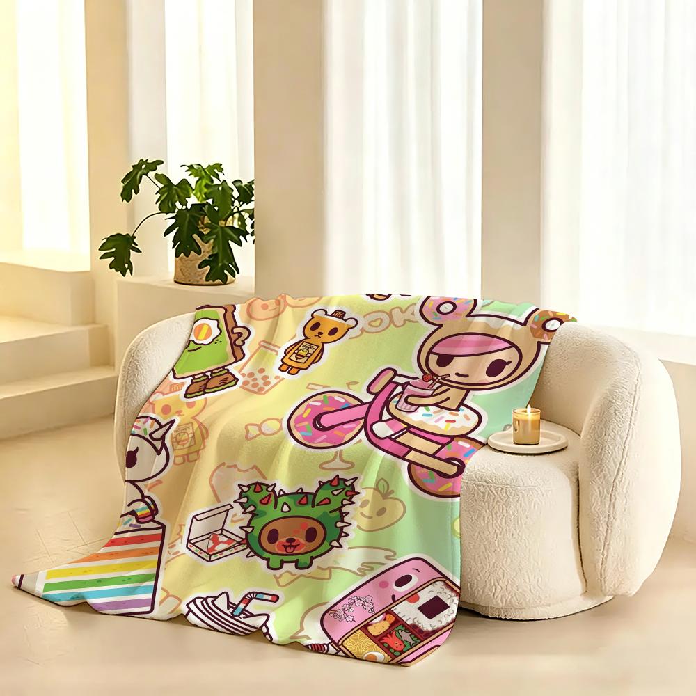 Tokidoki Fashion Throw 240g flannel blanket, suitable for sofas, beds, offices, exquisite gift blankets