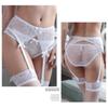Lace Garter Belt With Bow Detail Sheer Vintage Style Suspender Set Women