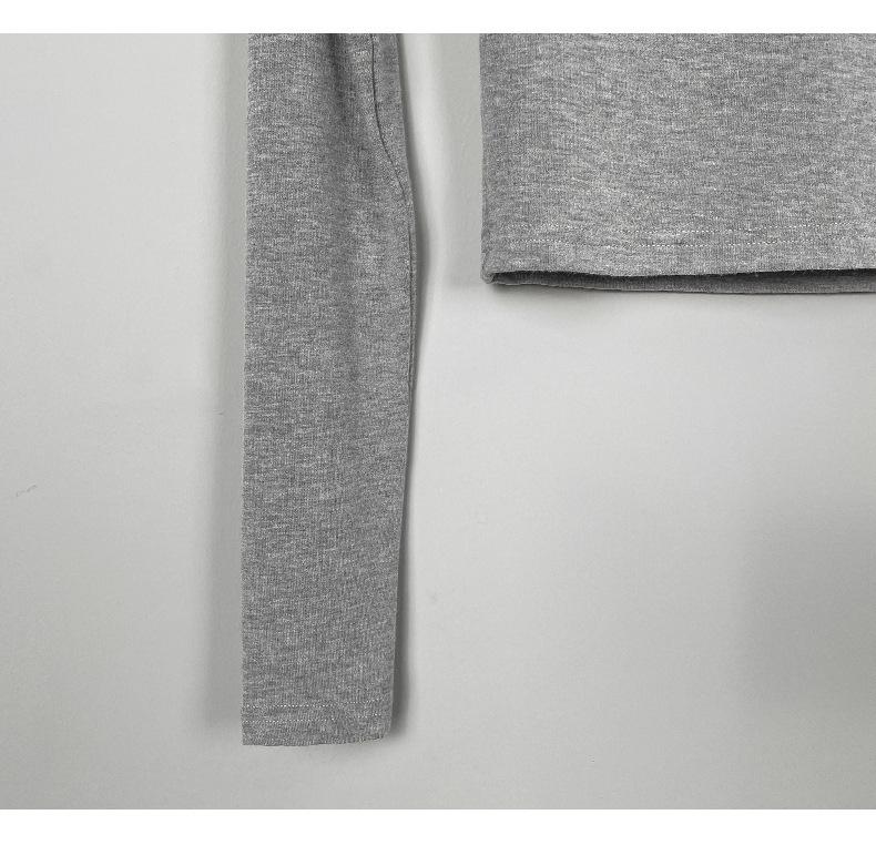 Dongdaemun Slim Fit Sexy Long Sleeve Cropped T-Shirt for Women