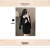 Autumn Black Socialite Style Two-Piece Petal Dress: Chic & Fashionable High-End Short Set