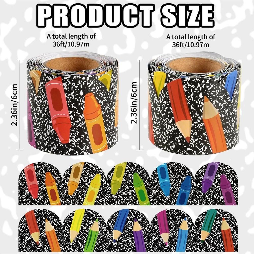 10m/roll Decorative Sticker Roll Self Adhesive Chalkboard Border Trim Craft Display
