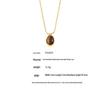 French-Inspired Oval Tiger Eye Pendant Necklace - 18K Gold-Plated Titanium Steel
