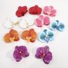 2026 New Colorful Flower Stud Earrings Necklace Set for Women Exaggerated Butterfly Orchid Floral Earrings Holiday Jewelry Gifts
