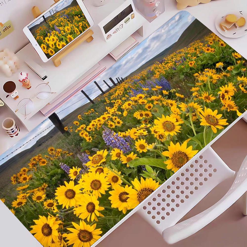 Sunflower Mouse Pad Gaming Mouse Pad Mouse Pad with Edges and NonSlip Rubber Base Extended Mouse Pad 800x300x2mm