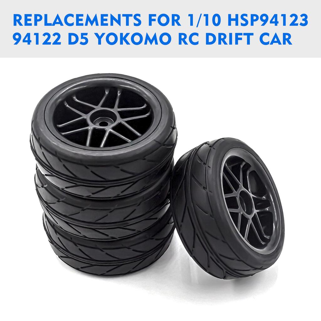 RC Drift Tires RC Racing Car Tires 4pcs Replacements for 1/10 94123 94122 D5 RC Drift Car