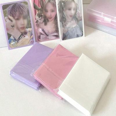 50pcs/Pack 61x91mm Ins Kpop Idol Card Sleeves Top Loaders Cards Protectors-Pink Back To School
