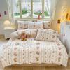 Girl Heart Fresh Small Floral Bedding Four-piece Set Washed Cotton Dormitory Bed Single Three-piece Set
