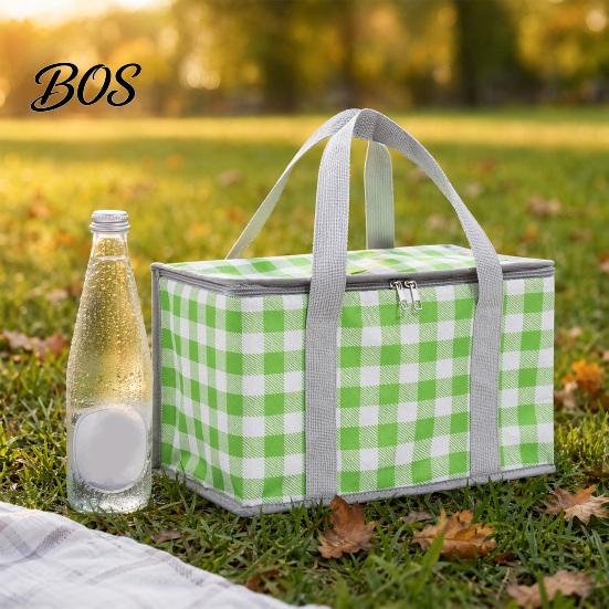 Camping Lunch Bag Insulated Picnic Bag, Foldable Thermal Basket for Outdoor, Heavy Folding Duty Aluminum Foil Cooler Food, Accessory Durable Storage