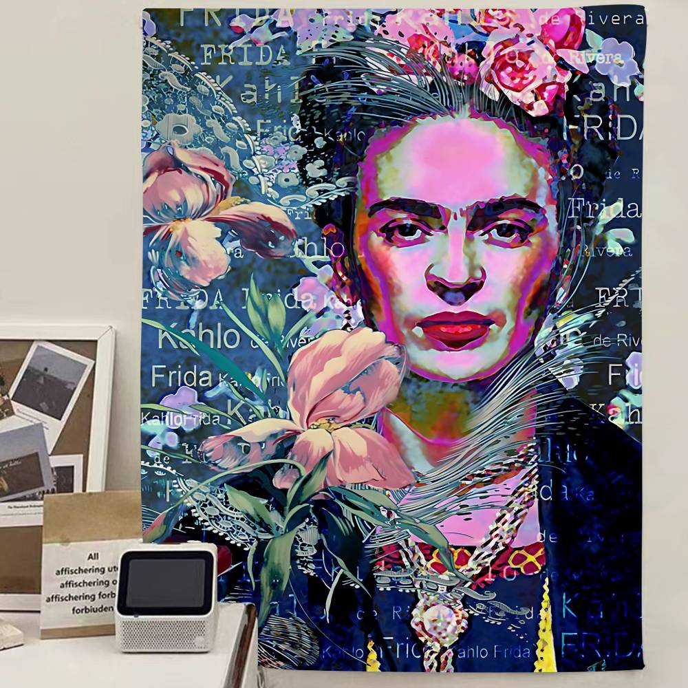 Tapestry Anime Pittura di FFrida KKahlos Tappeti Floreali Hippie per Parete Arredo Stanza dei Letti Decorazione da Parete Decorazione per la Casa