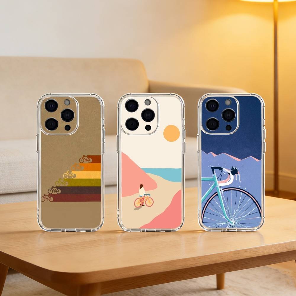 B-Bicycle Bike S-Sport Soft Phone Case For iPhone 17 16 15 14 13 12 11 Mini Pro Max Plus Transparent Cover