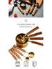 Gold-Plated Stainless Steel 8-Piece Measuring Cup and Spoon Set with Scales for Baking.