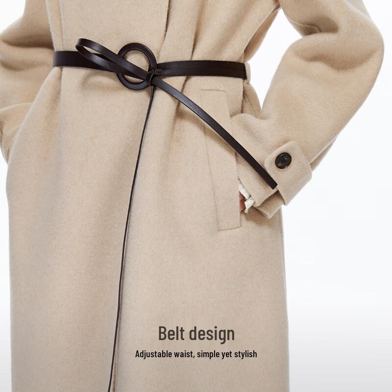 VEROMODA Women's Wool Blend Belted Mid-Length Coat