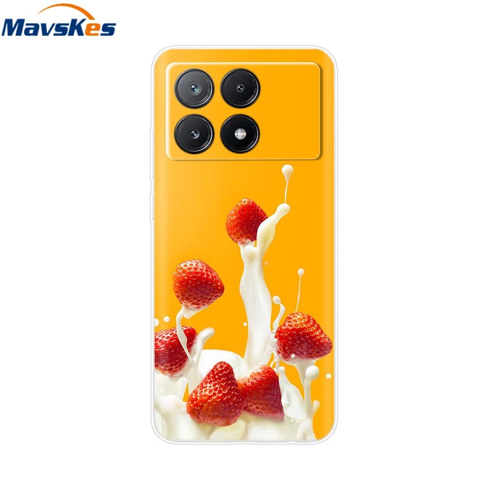 For Xiaomi Poco X6 Pro Case TPU Soft Painted Phone Cases For Xiomi Poco X6 PocoX6 Pro 5G Silicone Cover Flower Fundas Protective
