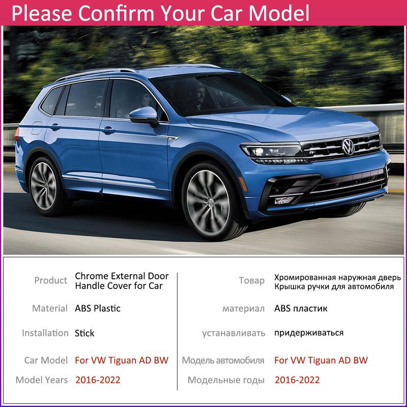 For Volkswagen VW Tiguan AD BW MK2 2016 2017 2018     Carbon Fiber Door Handle Cover Trim Protective Stickers