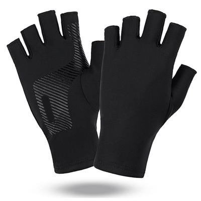 Luvas de proteção UV para dirigir, luvas sem dedos, antiderrapantes, para o verão, ao ar livre, para mulheres e homens, luvas cortadas com 2 dedos