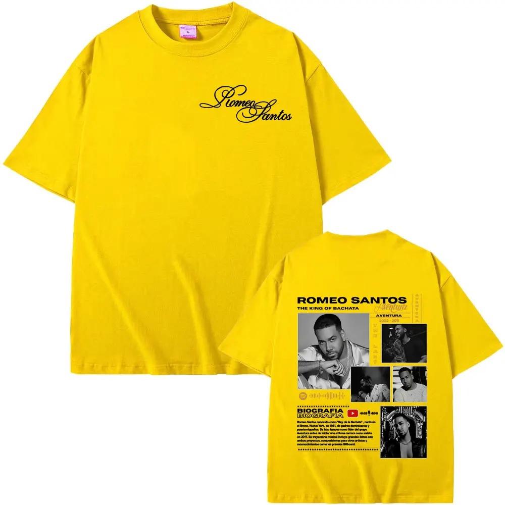 T-shirt Grafica Uomo Donna King of Bachata Romeo Santos Tour Album 2026 Street Vintage Classico 100% Cotone T-shirt Casual