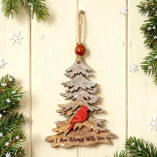 We Are Always with You Ornament Tree Shaped Wooden Christmas Ornament Sympathy Gift for Loss of Loved One