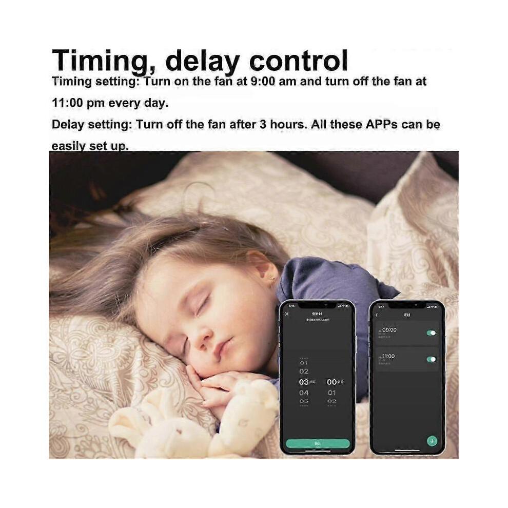Smart Wifi Fan Switch 5 Speed Control EU Ceiling Fan Rotary/Knob Switches Tuya Remote for Alexa Home(Black) DS